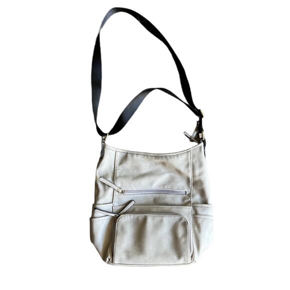 Kate & Alex Cuffaro Cream Italian Design Canvas & Nylon Crossbody Purse Bag - Picture 2 of 12